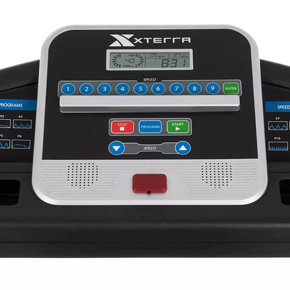 Xterra Fitness TR260 folding treadmill with LCD display, cushioned running deck, and home cardio workout features
