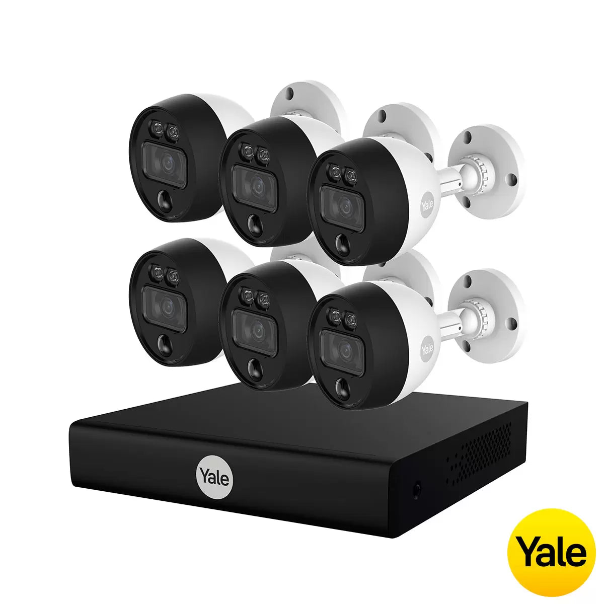 Yale 6 camera smart motion CCTV kit with HD surveillance and intelligent motion detection for home and business security