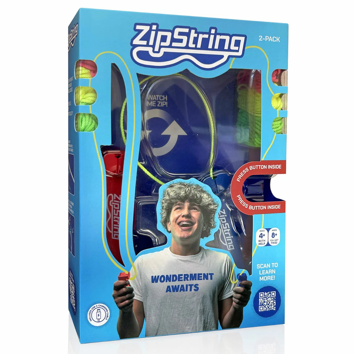 Zipstring twin pack interactive flying string toy for kids aged 8 years and above