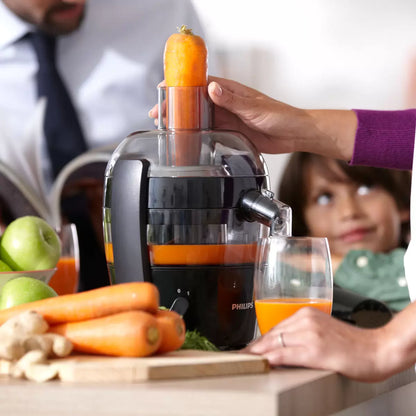 Philips Viva Juicer HR1855/70 Black | Fast Whole Fruit Juicing | Health-Conscious Families
