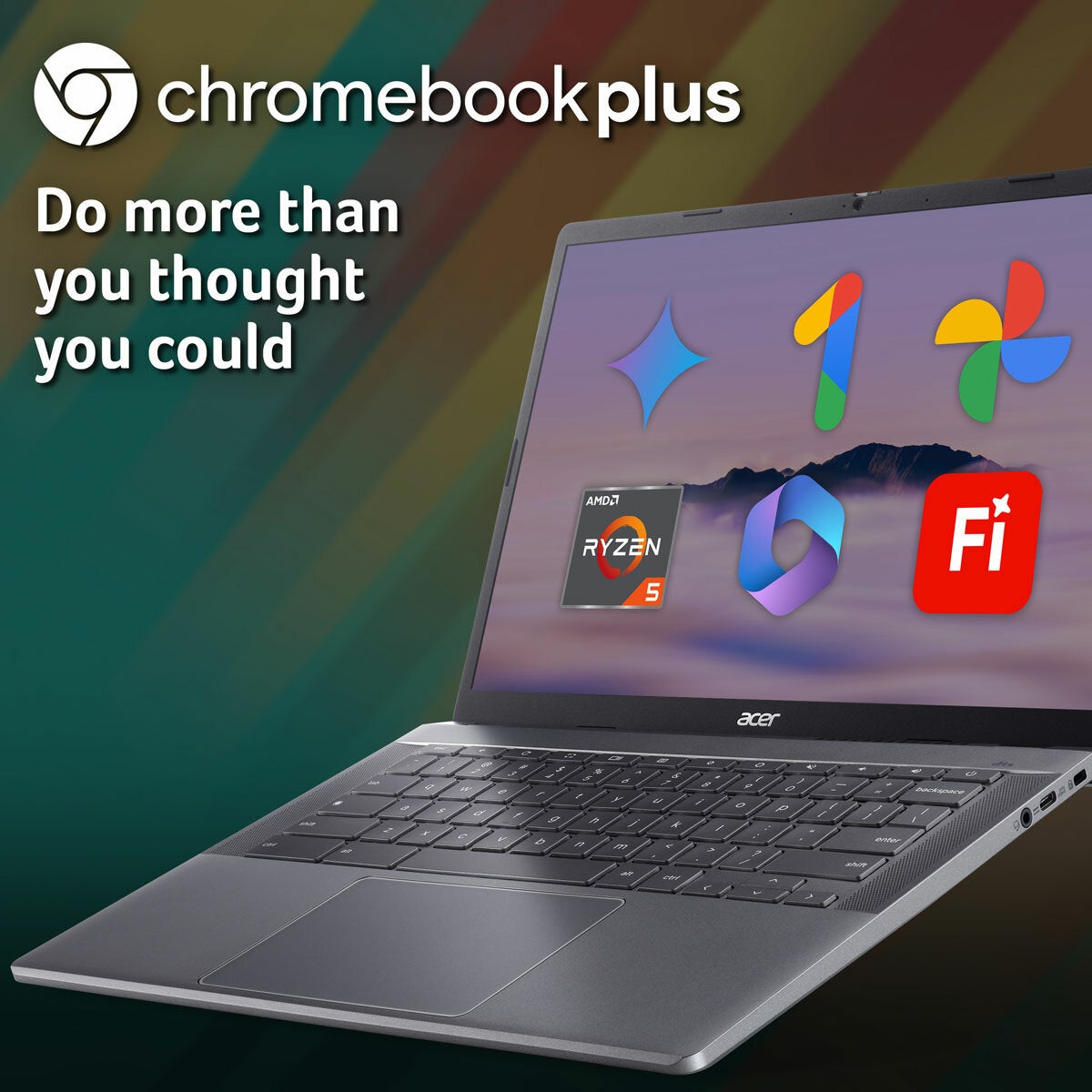 Acer Chromebook Plus 14 inch laptop, view 2
