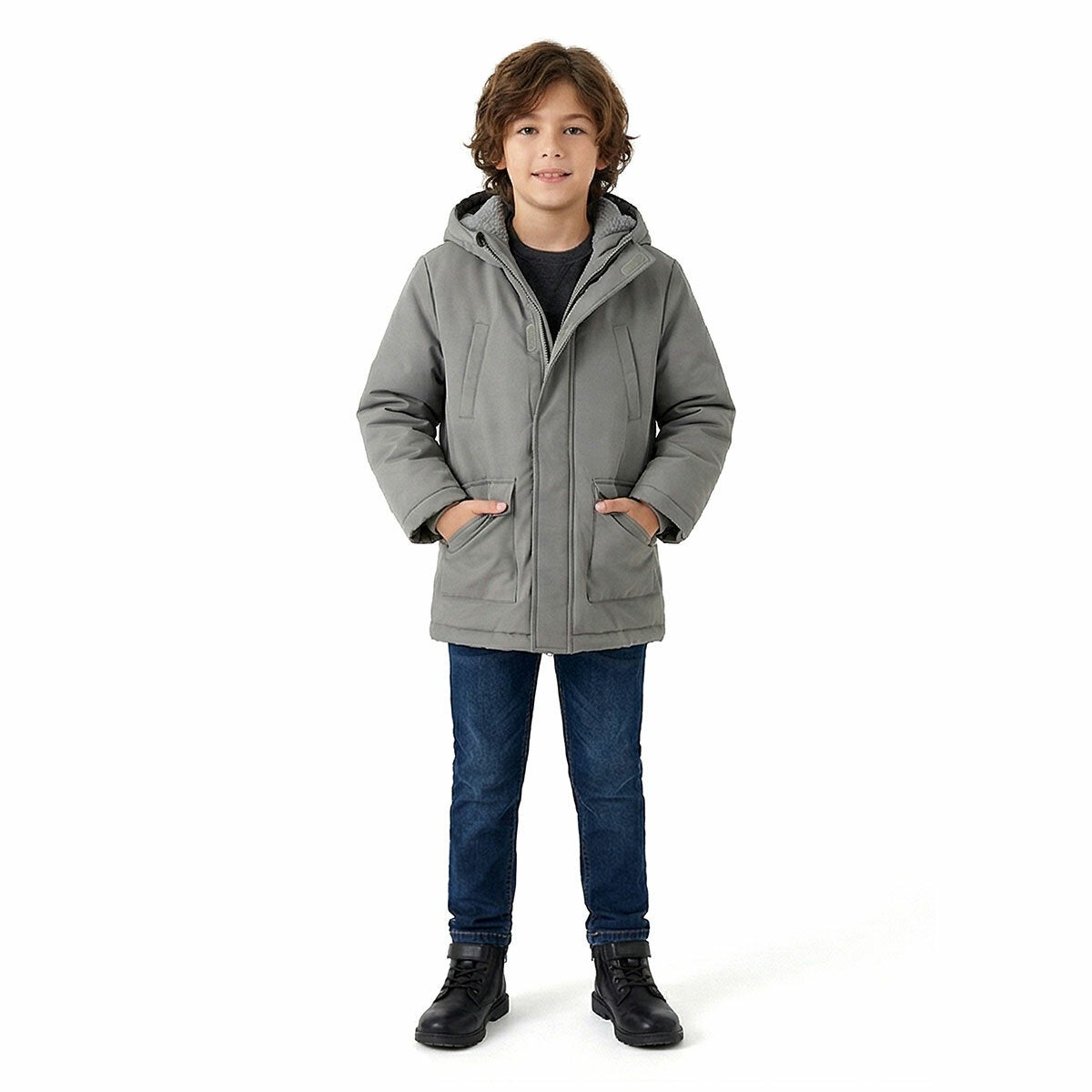 Andy and Evan kids fleece lined parka, view 2