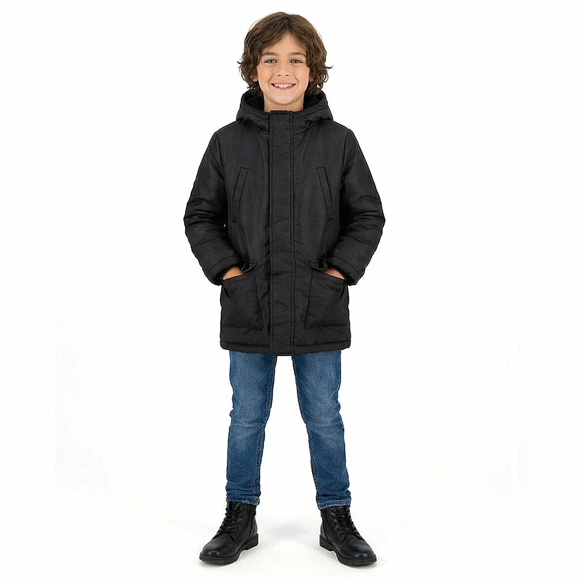 Andy and Evan kids fleece lined parka, view 3