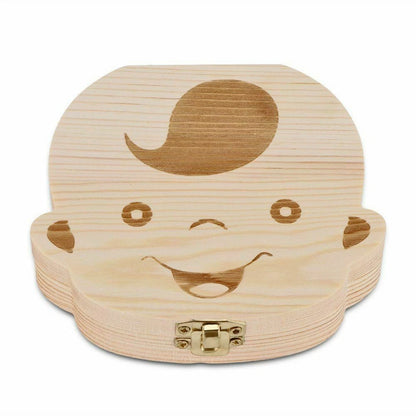 Baby Wooden Tooth Storage Box Kids Children Teeth Holder Keepsake Organizer Gift | Milk Teeth Memory Box for Boys & Girls