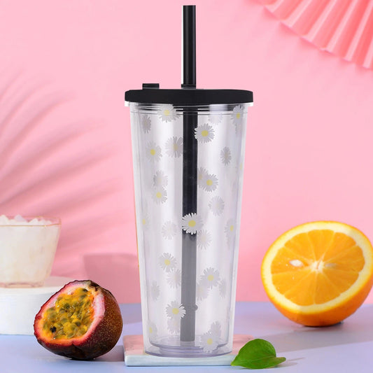 Reusable 24 Oz Boba Cup with Lid and Straw Leakproof Kawaii Bubble Tea Cup | Eco-Friendly Tumbler for Smoothies & Cold Drinks