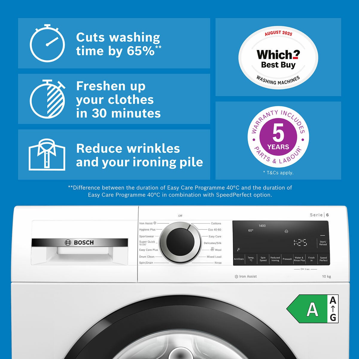 Bosch Series 6 WGG254Z1GB 10kg washing machine, view 2