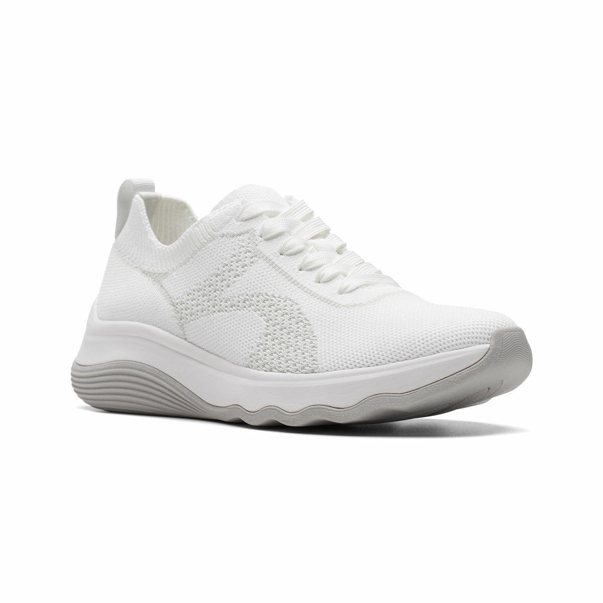 Clarks women's Circuit Tie knitted trainer, view 2