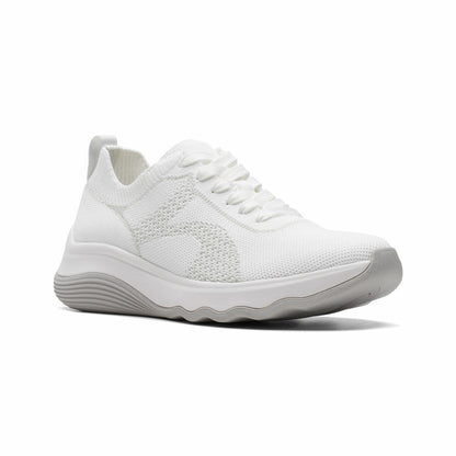 Clarks women's Circuit Tie knitted trainer, view 2