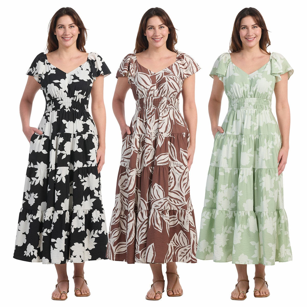 Dalia ladies tiered maxi dress, main view