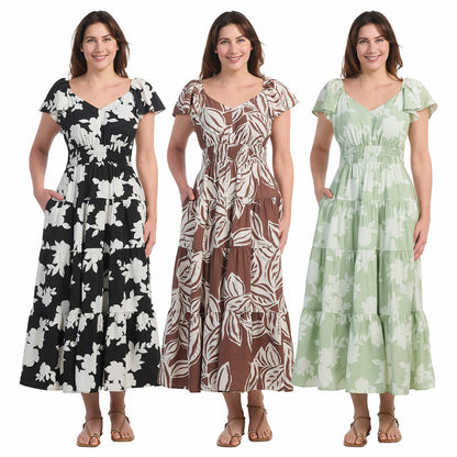 Dalia ladies tiered maxi dress, main view