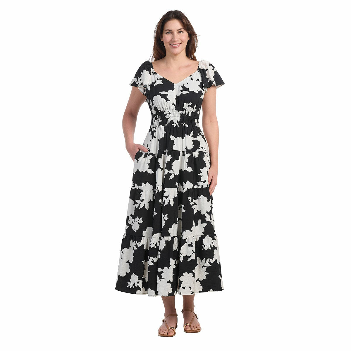 Dalia ladies tiered maxi dress, view 2