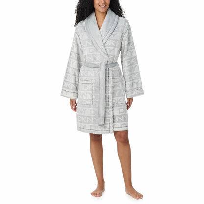 DKNY women's frosted plush robe, view 2
