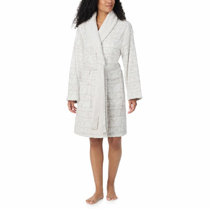 DKNY women's frosted plush robe, view 3
