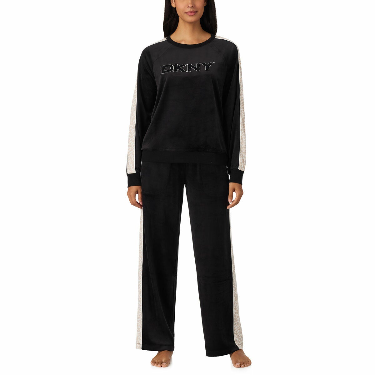 DKNY women's plush lounge set, view 2