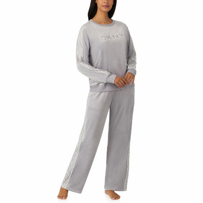 DKNY women's plush lounge set, view 3