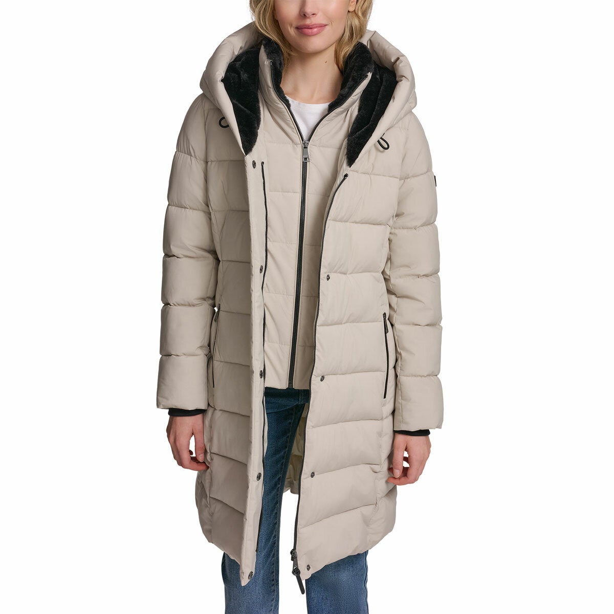 DKNY women's puffer coat, view 2