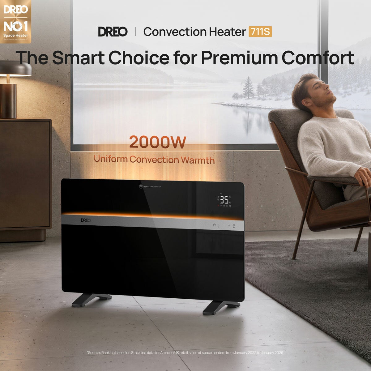 Dreo 711S convection heater, view 2