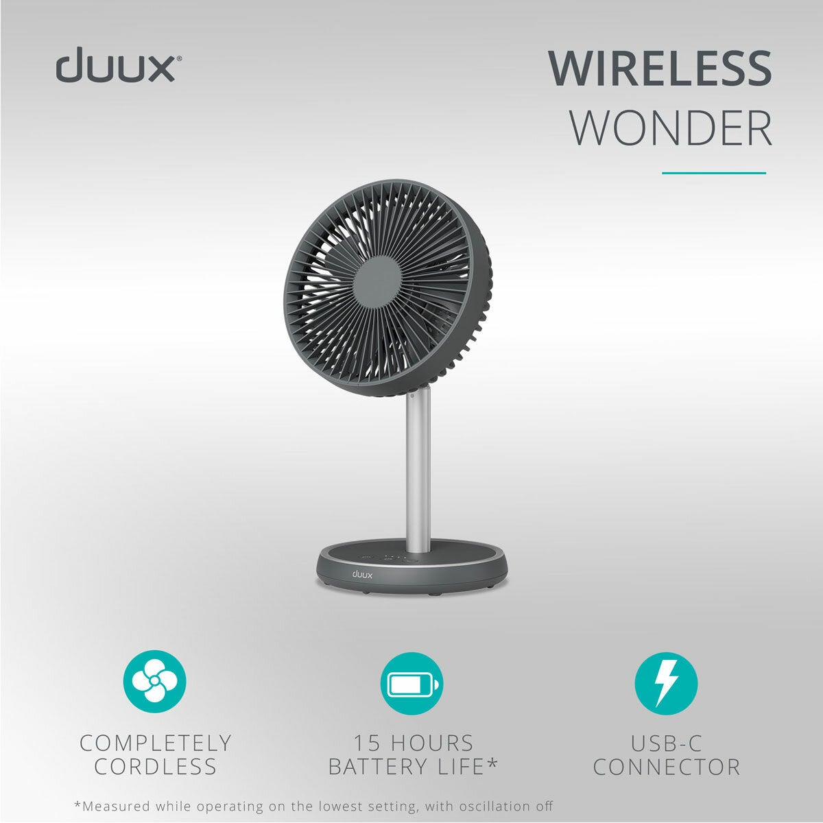 Duux Rize portable cordless fan, view 3