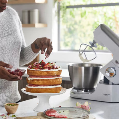 Kenwood Titanium Chef Baker Stand Mixer - White KVC65.001WH | Integrated Weighing System | Home Bakers & Cake Makers