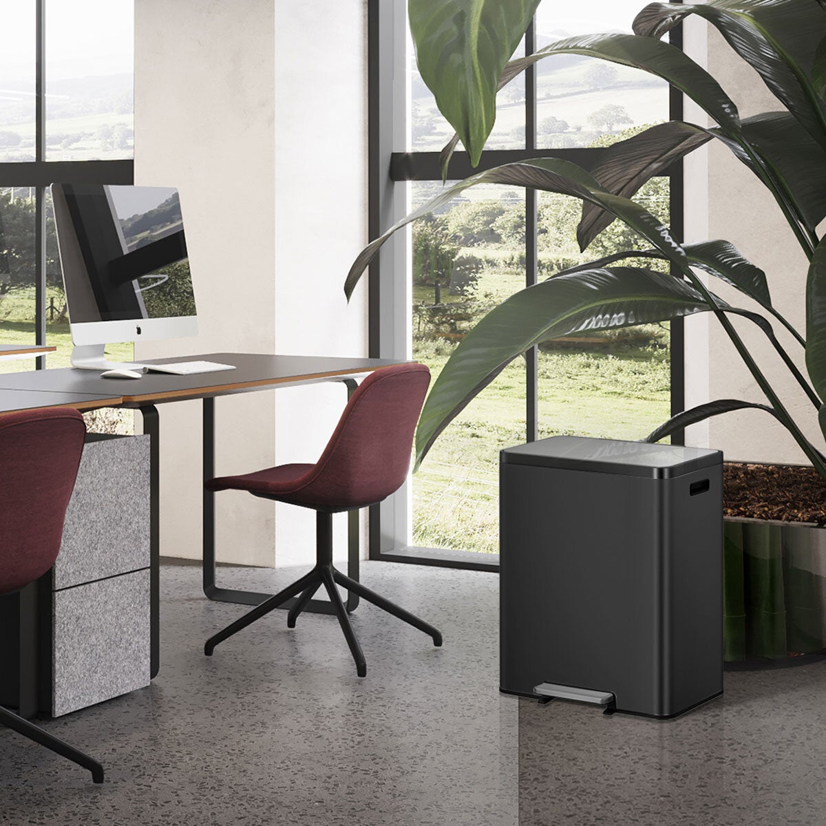 EKO Ecocasa II 60L recycling bin matte black, view 4