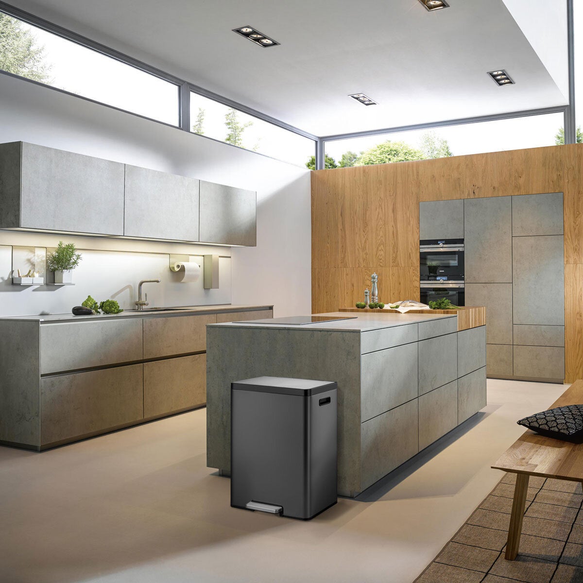 EKO Ecocasa II 60L recycling bin matte black, view 5