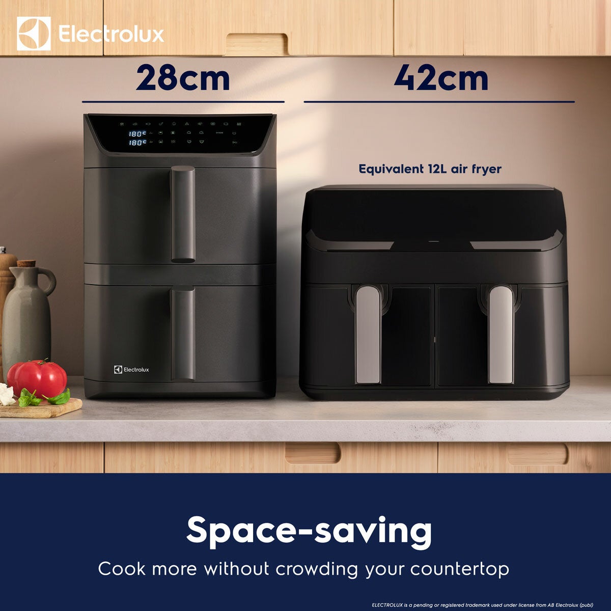 Electrolux 12L stacked dual drawer air fryer, view 4