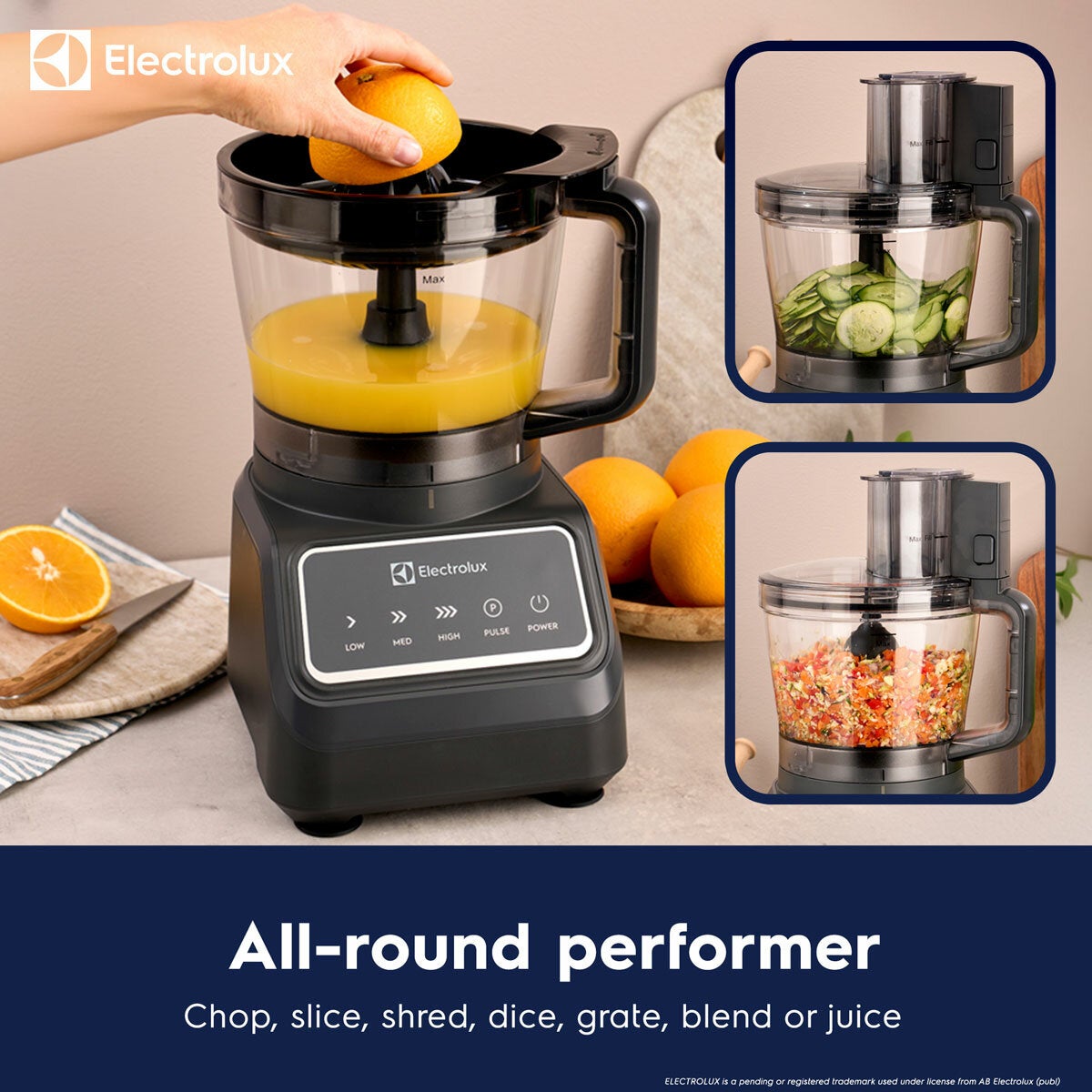 Electrolux SDA2838ELGRY 1000W food processor and blender, view 3
