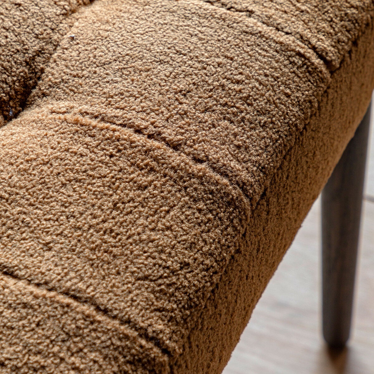Gallery Humber orange faux sheepskin footstool, view 3