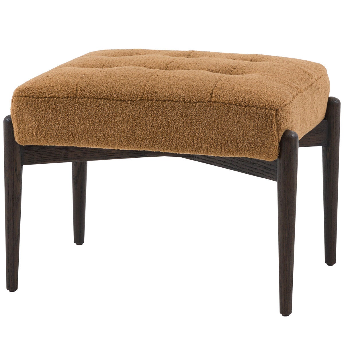 Gallery Humber orange faux sheepskin footstool, view 5