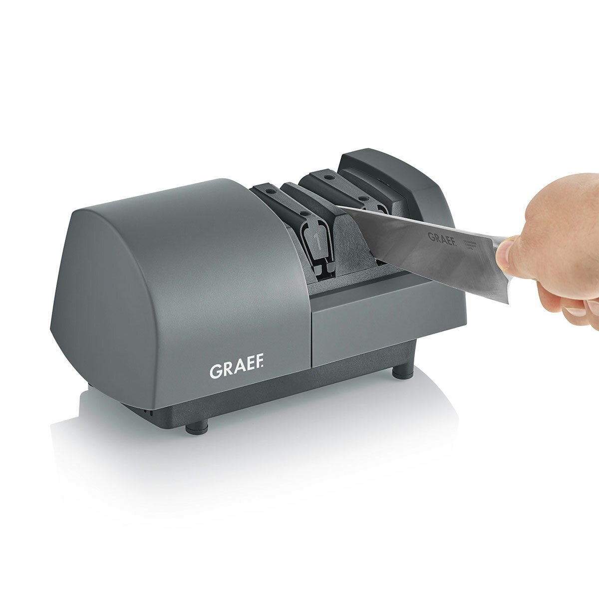 Graef SG520 electric knife sharpener quartz grey, view 2