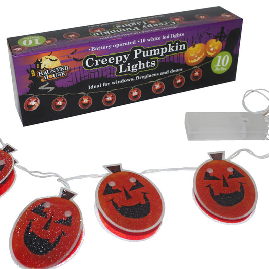 Halloween Party Decoration 10 Creepy Pumpkin Battery Lights
