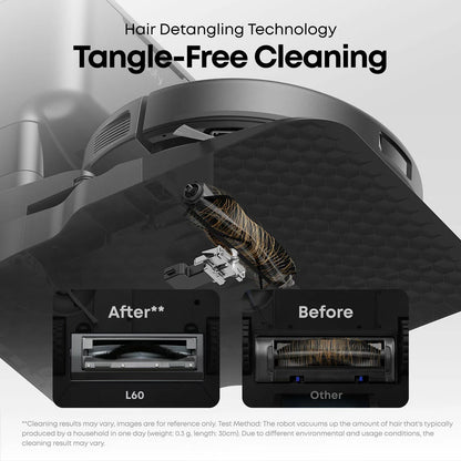 eufy L60 Robot Vacuum with Self-Empty Station | Hair-Free Cleaning | Pet Owners & Smart Homes
