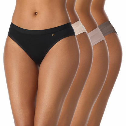 Halston ladies stretch bikini briefs 4 pack, main view