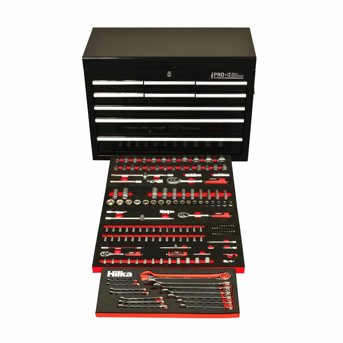 Hilka 156 piece EVA tool kit in 9-drawer chest, view 3