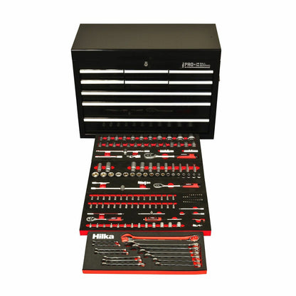 Hilka 156 piece EVA tool kit in 9-drawer chest, view 3