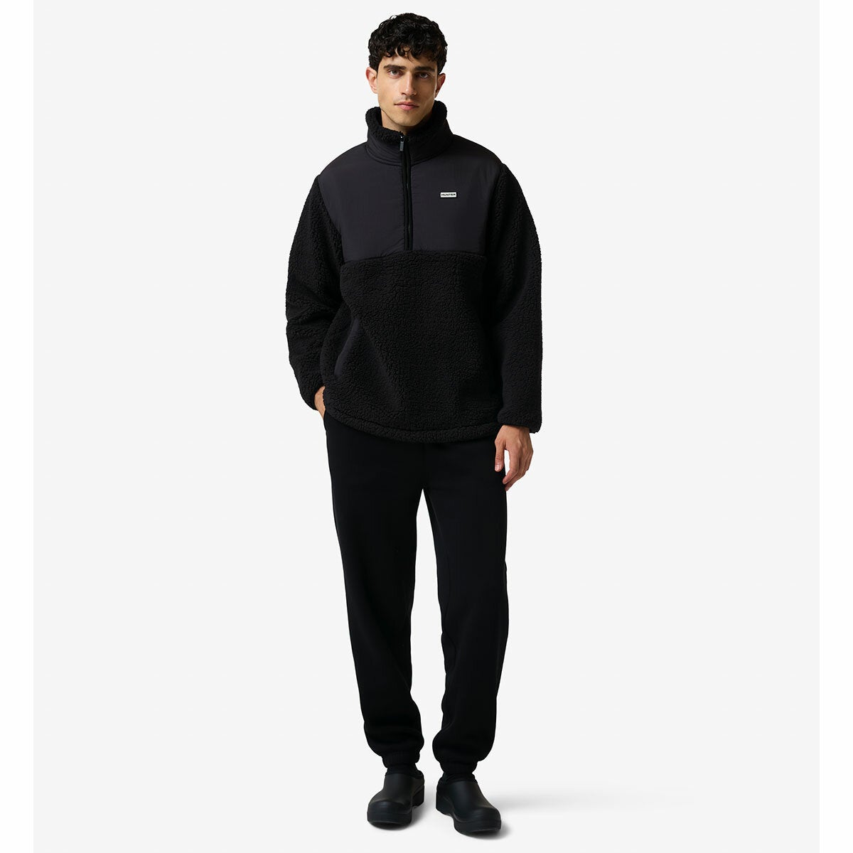 Hunter men's half zip borg fleece, view 3