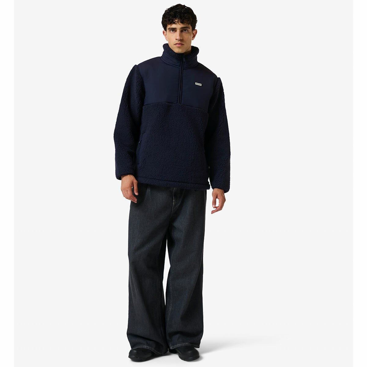 Hunter men's half zip borg fleece, view 4