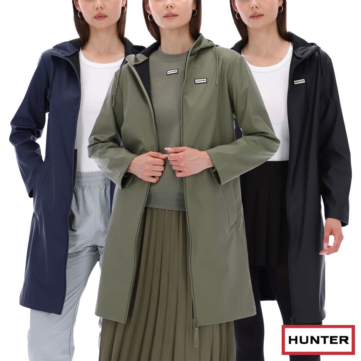 Hunter women's Bay PU rain coat, main view