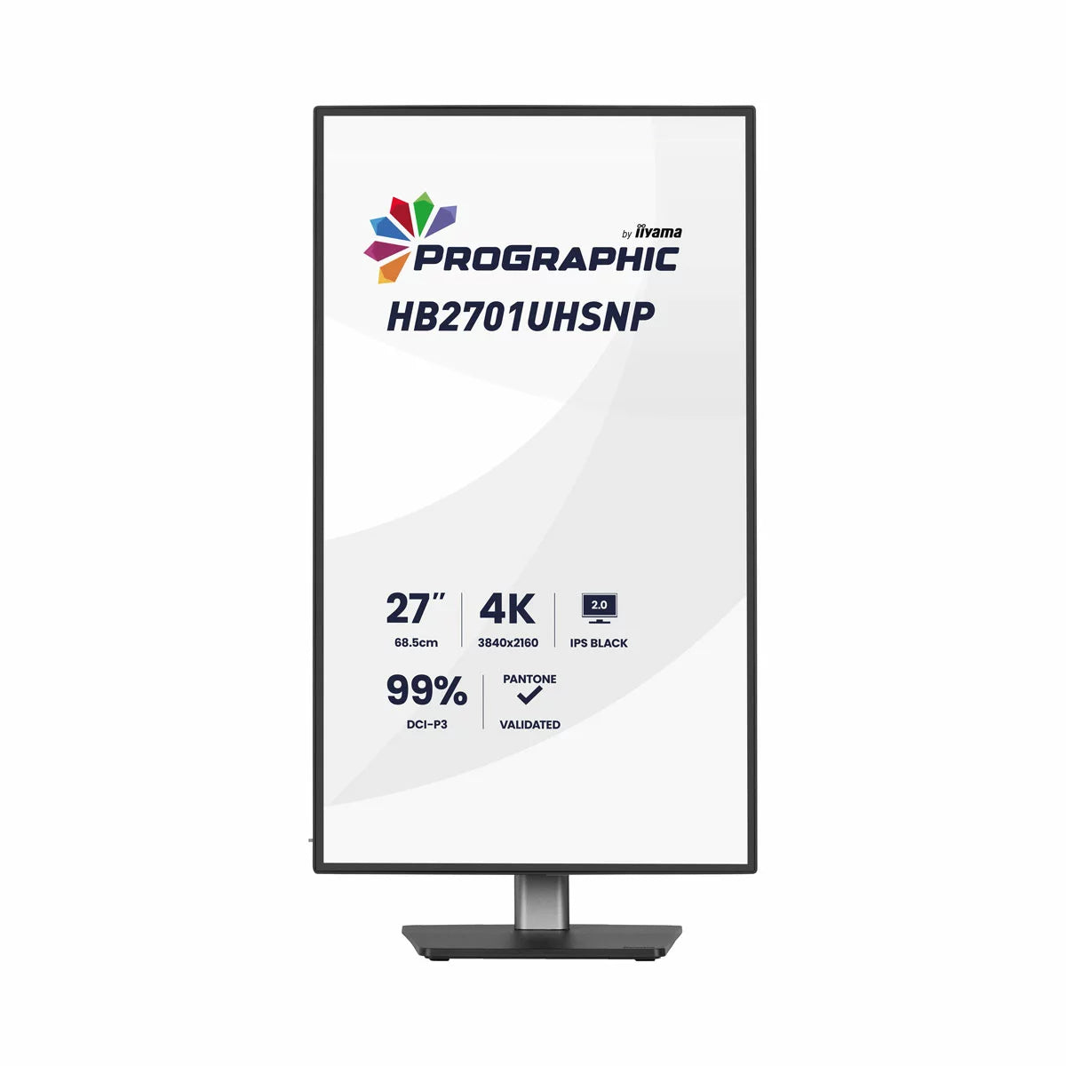 iiyama ProGraphic 27 inch 4K UHD IPS monitor HB2701UHSNP-B1 professional display for design editing and office work - 2