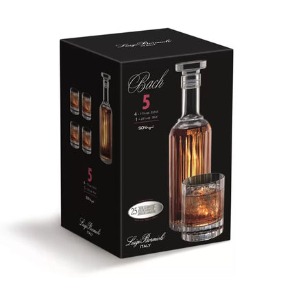 Luigi Bormioli Bach Whisky Set, 5 Piece | Premium Crystal Whisky Presentation & Enhanced Tasting Experience | Whisky Lovers & Luxury Gifting