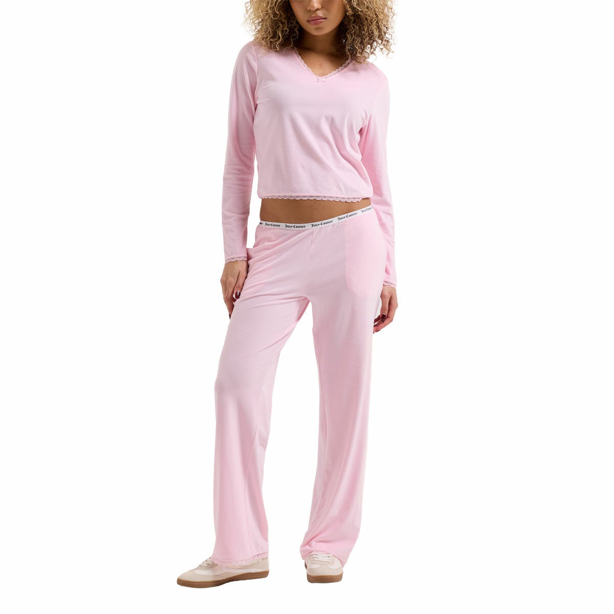 Juicy Couture women's waffle velour lounge set, view 2