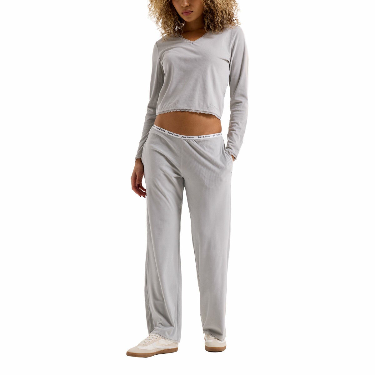 Juicy Couture women's waffle velour lounge set, view 4