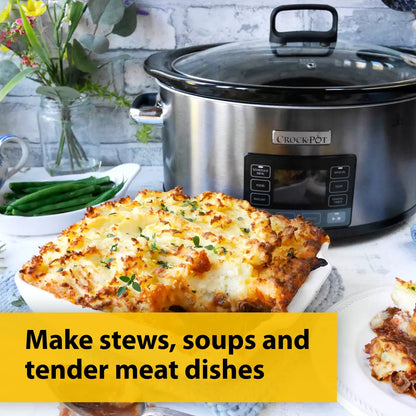Crockpot TimeSelect 5.6L Digital Slow Cooker CSC066 | Programmable Precision Cooking | Busy Families & Home Cooks