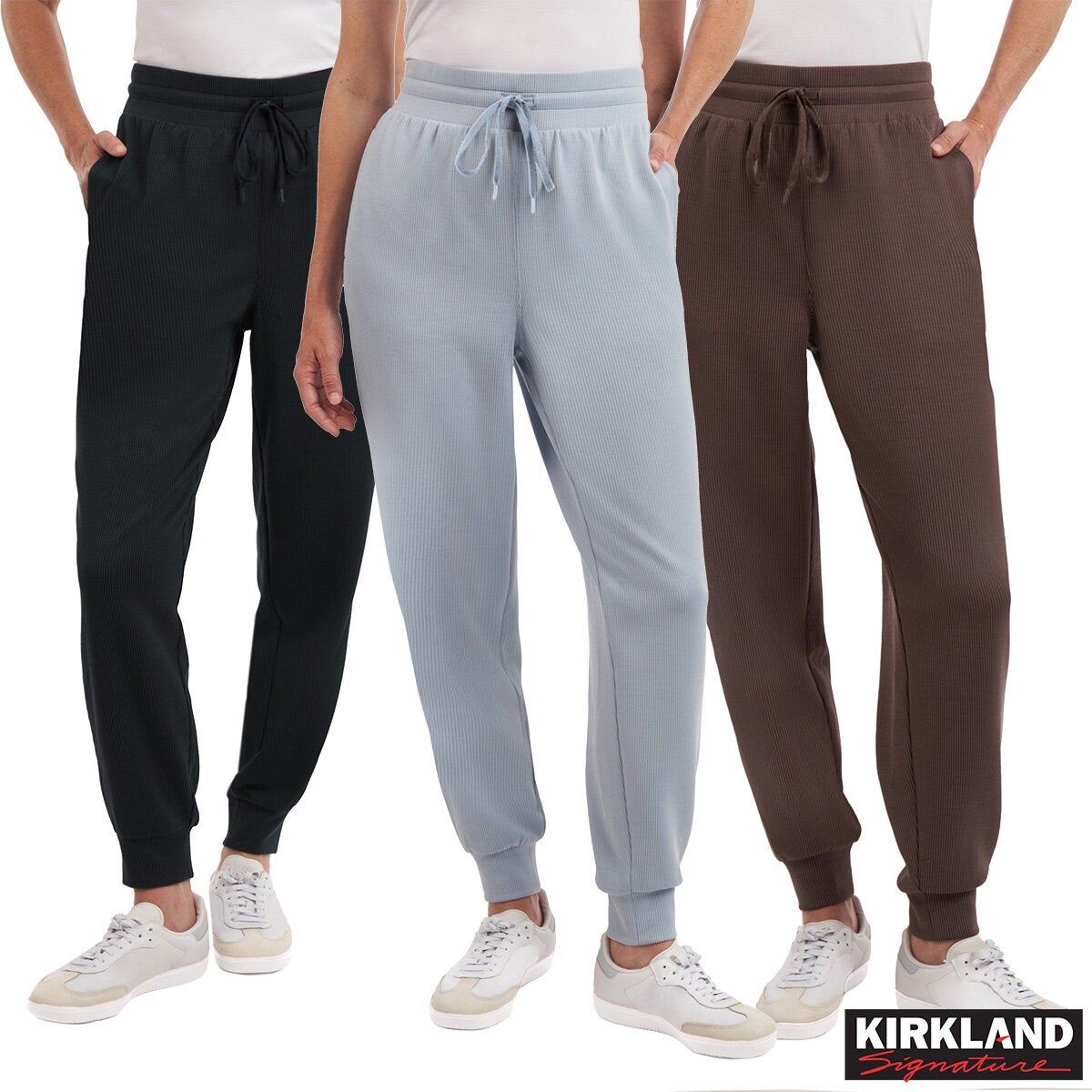 Kirkland Signature women's active ribbed joggers, main view