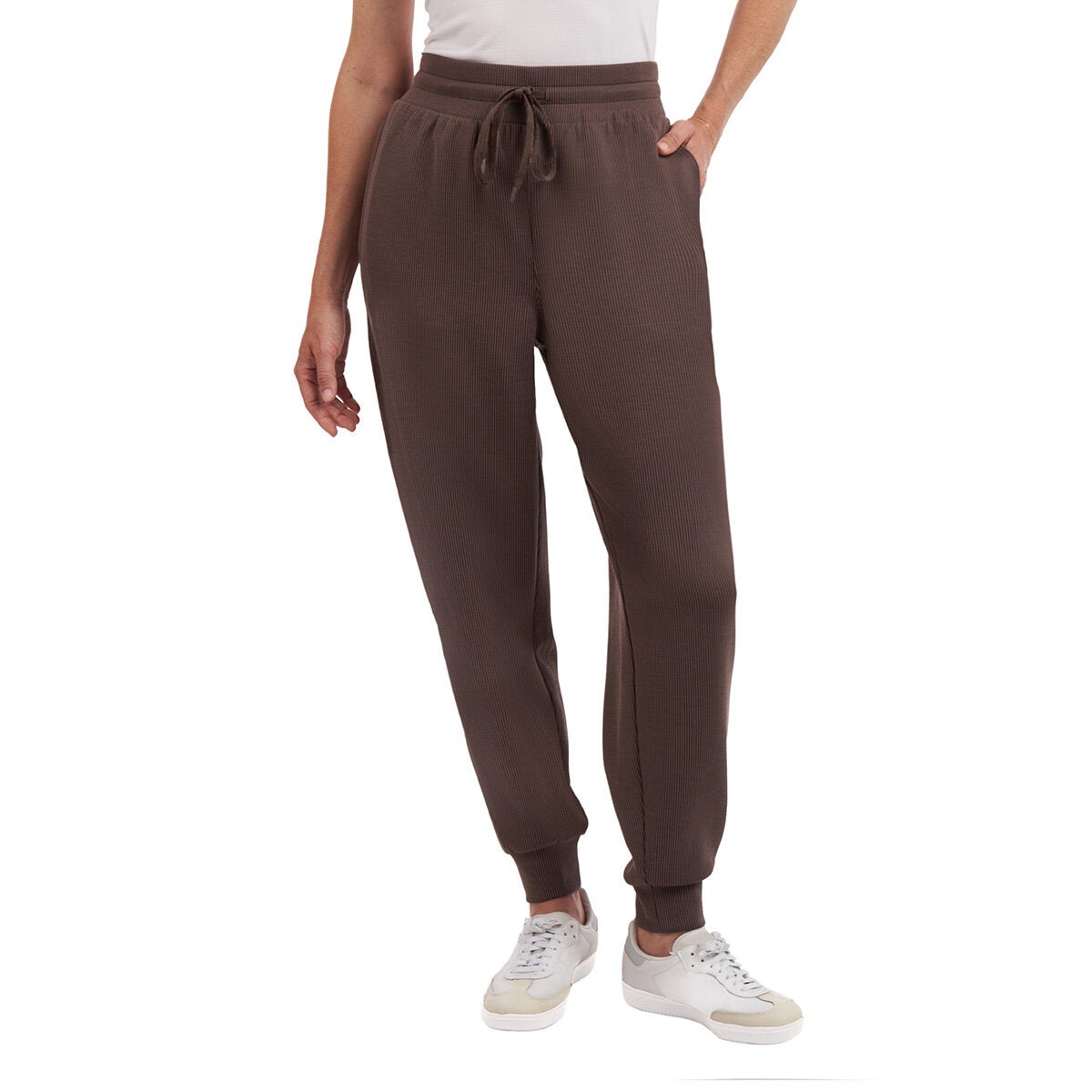 Kirkland Signature women's active ribbed joggers, view 2