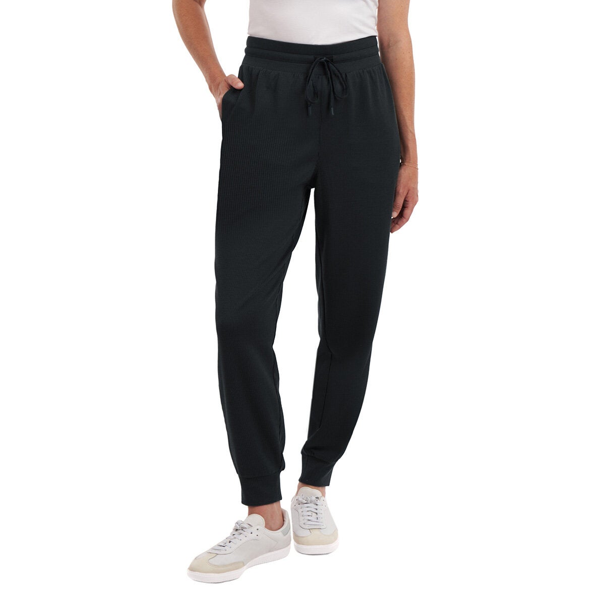 Kirkland Signature women's active ribbed joggers, view 3