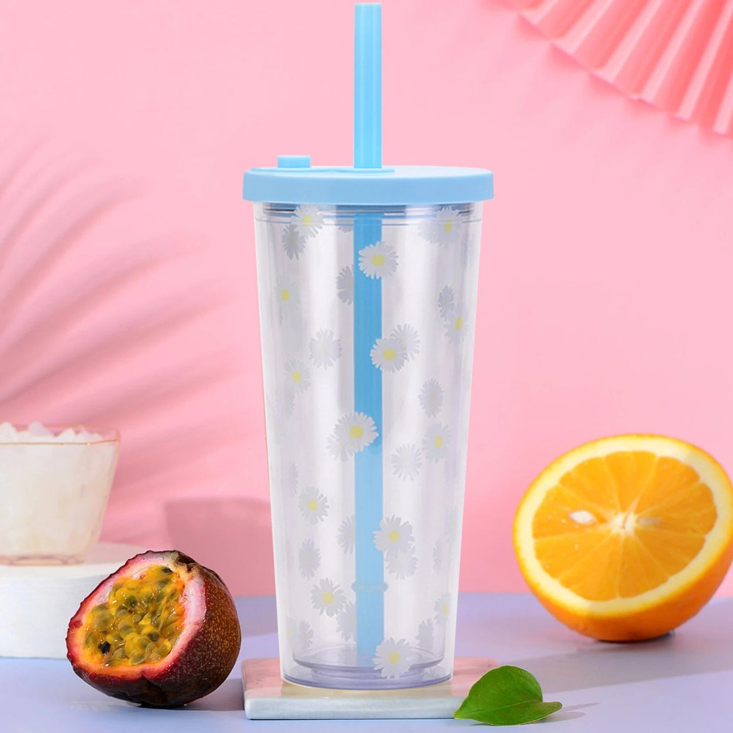 Reusable 24 Oz Boba Cup with Lid and Straw Leakproof Kawaii Bubble Tea Cup | Eco-Friendly Tumbler for Smoothies & Cold Drinks
