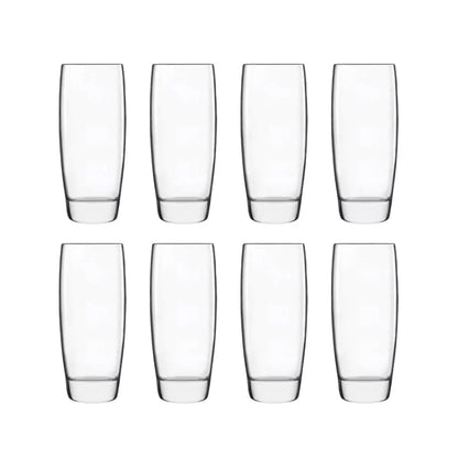 Luigi Bormioli Michelangelo 435ml hi-ball drinking glasses set of 8 crystal-clear tall beverage glasses
