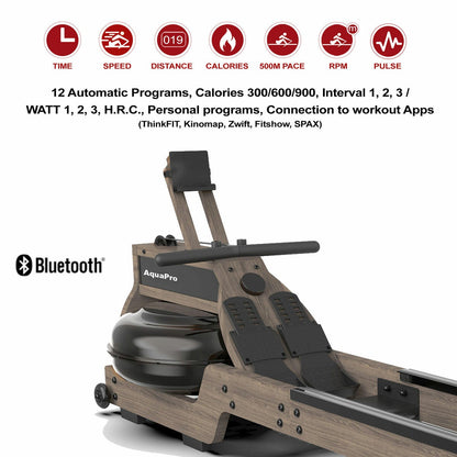 Marcy AquaPro Hydro water rowing machine, view 3
