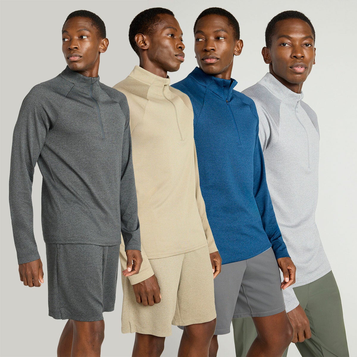 Mondetta men's active melange quarter zip, main view